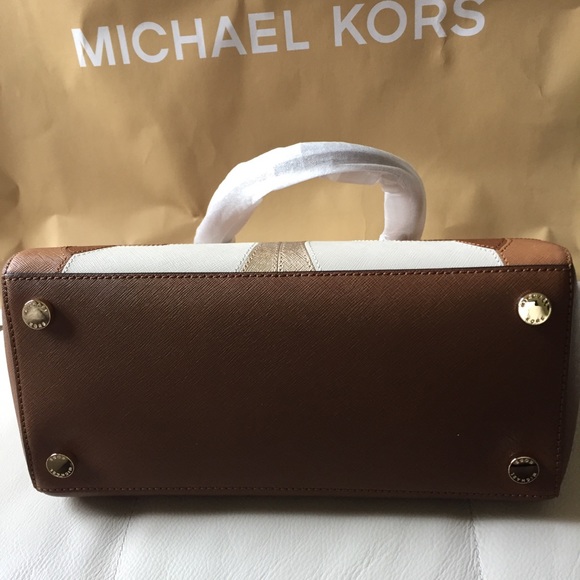 NWT MICHAEL KORS SANDRINE LARGE LUGGAGE TOTE BROWN - Picture 3 of 7